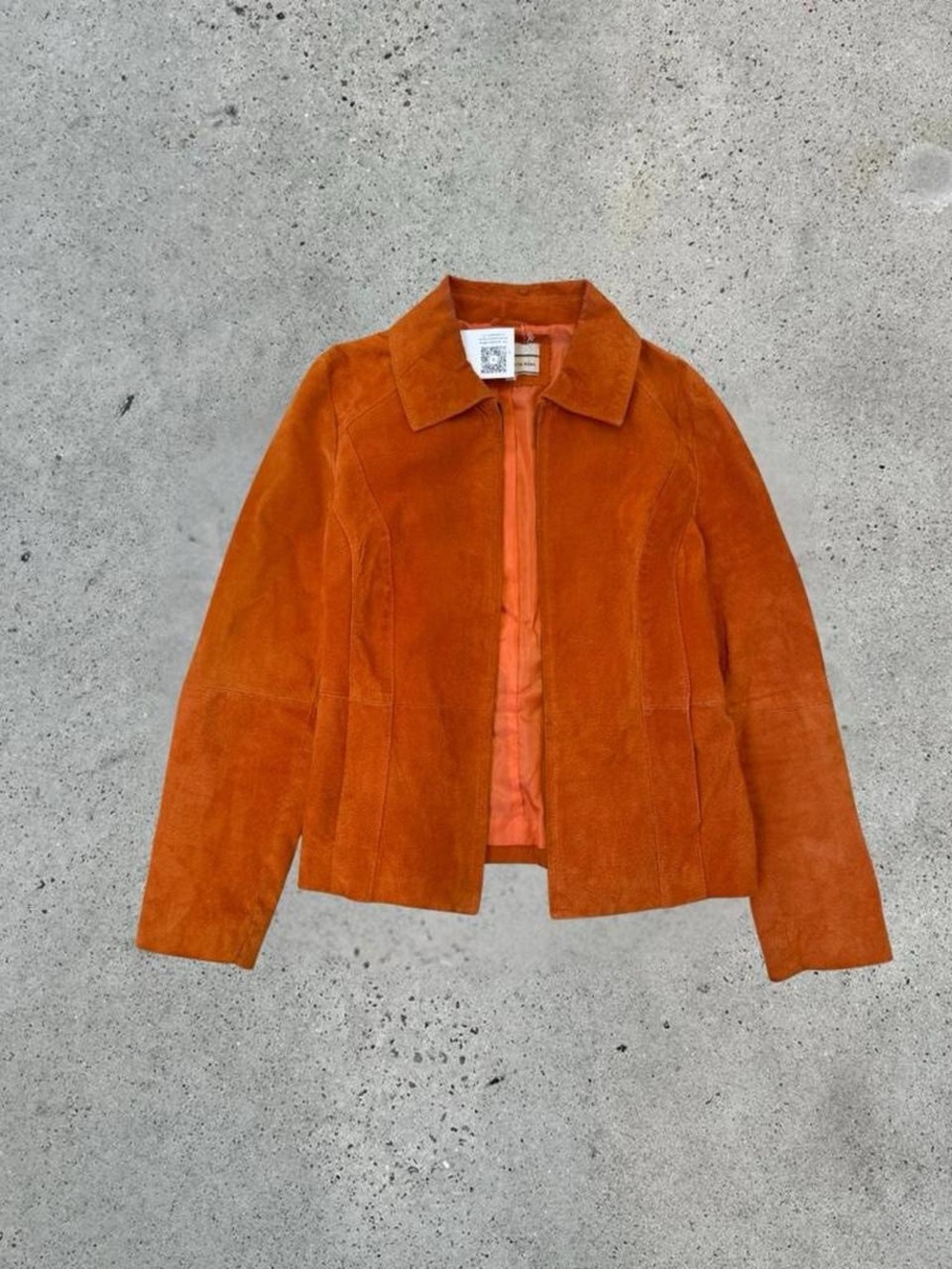 Vintage orange suede leather jacket